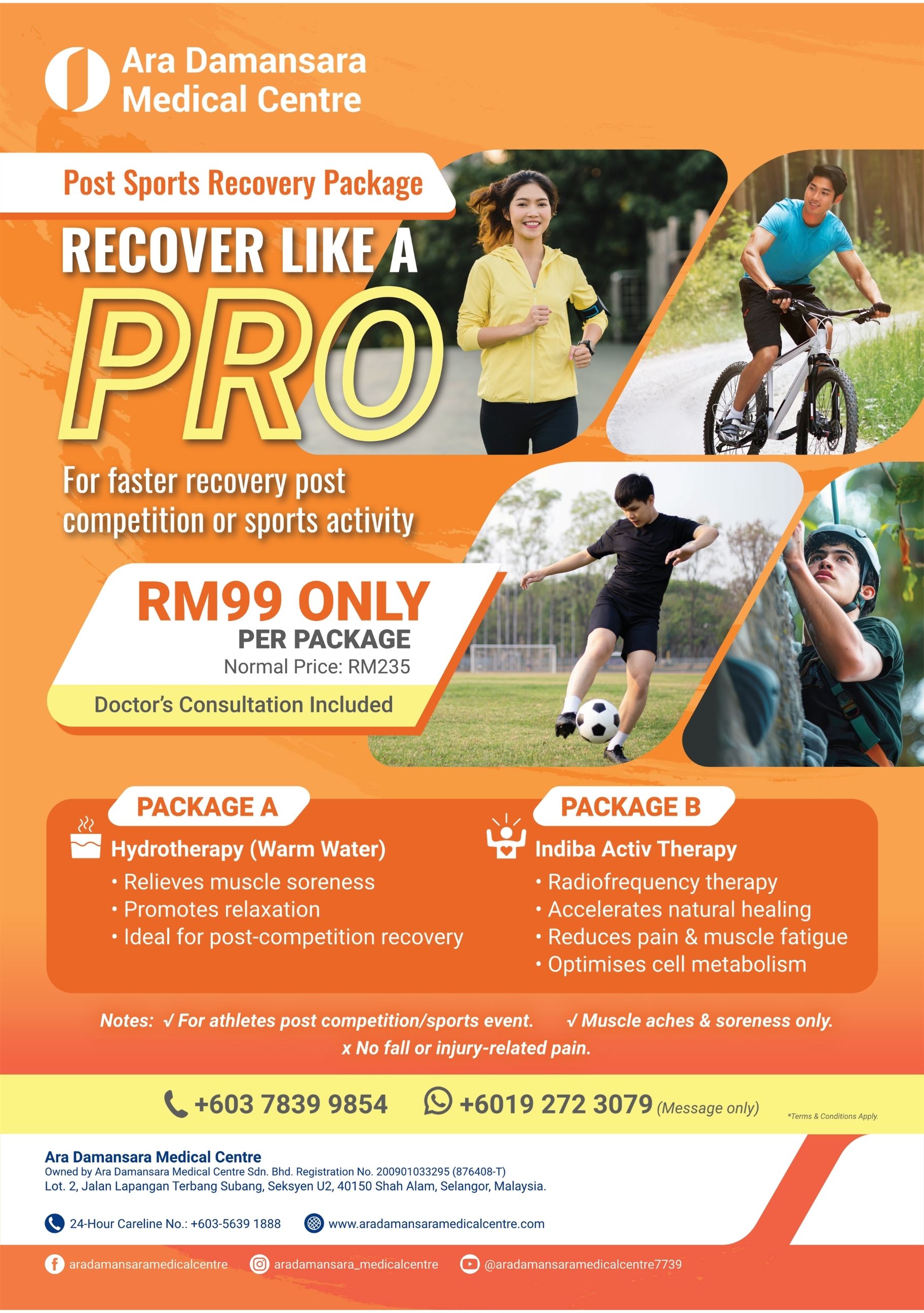 [Event Promotion] Hydrotherapy Post Sports Recovery Package